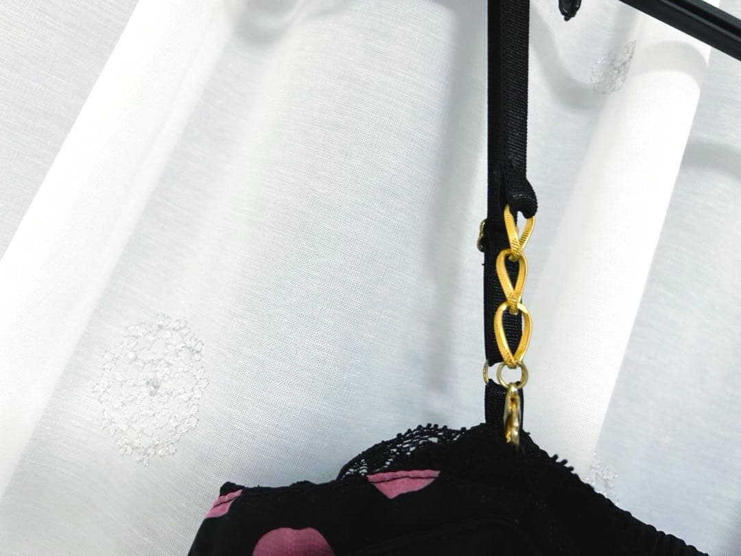 GOLDS♡初期デザイン♡ドット柄キャミトップス♡2点セット♡ブラック×ピンク