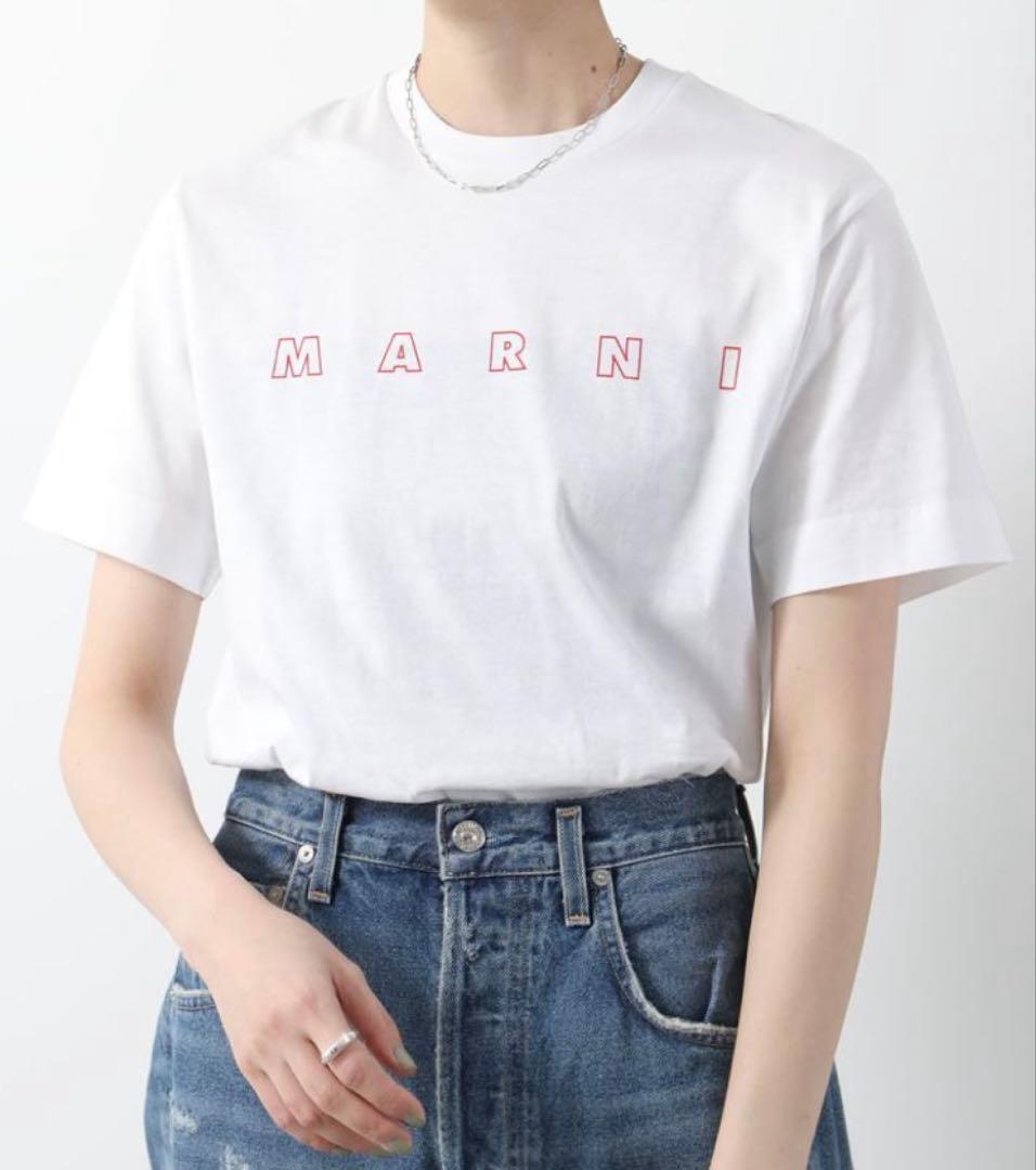 【新品】大人もOK! MARNI ロゴ Tシャツ 14Y ホワイト