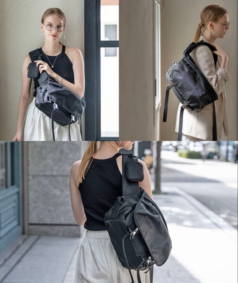 HAYNI 今季 完売品 Lekha ボディバッグ ブラック ミニポーチ付 美品