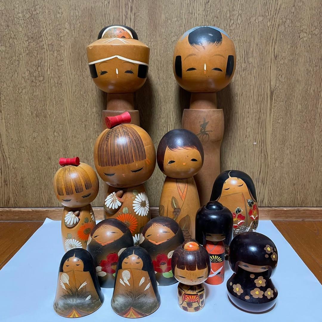 最終値下【まとめ売り】創作こけし 13点セット 青木蓼華（あおきりょうか）作