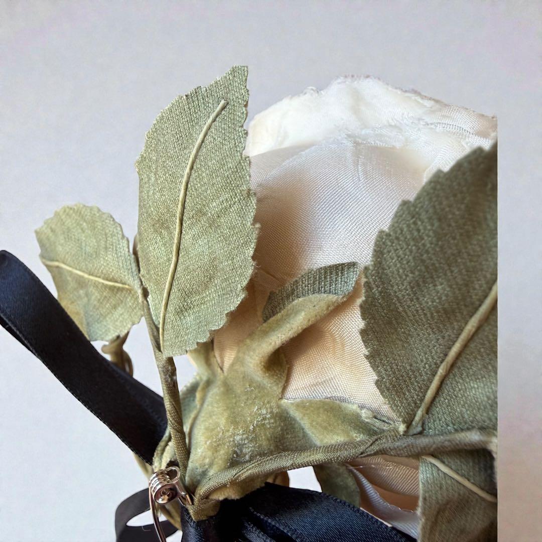 希少　カネコイサオ　ヴィンテージ　ローズコサージュ　２点セット　リボン　赤白