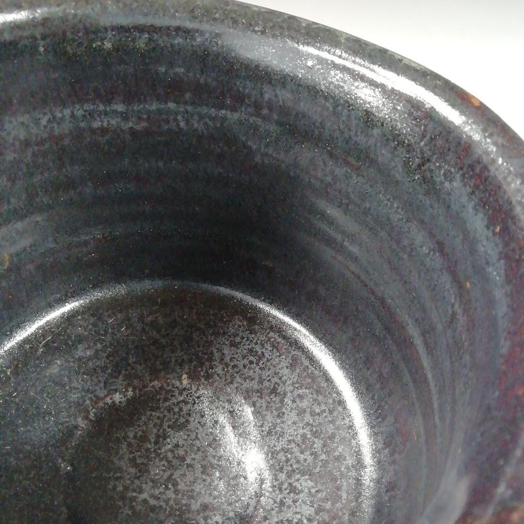 Ｔ５７４　茶碗　『黒織部　茶碗』『白倉窯　伊村彰介』　共箱　抹茶碗　茶道具