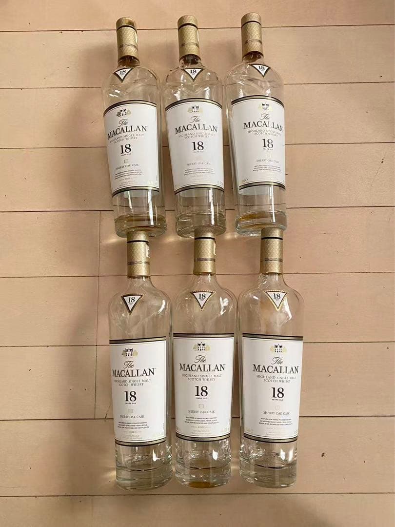 MACALLAN マッカラン 18年 シェリーオーク 700ml空瓶 6本 空箱