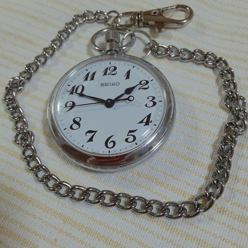 【電池交換済】SEIKO諏訪昭61年懐中時計 福知山鉄道管理局7C11−0010
