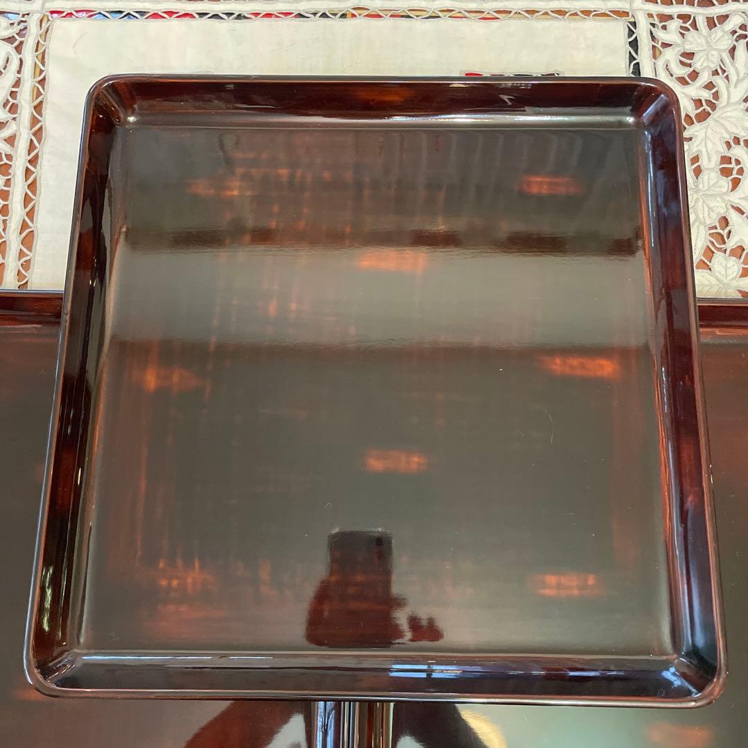 会席膳　木製　漆塗り　根来　曙塗　三枚　尺ニ　ヴィンテージ