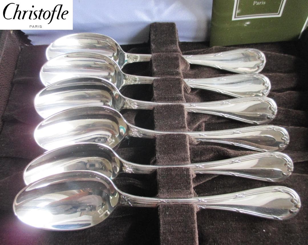 極美品☆仏蘭西高級銀器クリストフルシルバー銀P　コーヒースプーン6本　リュバン