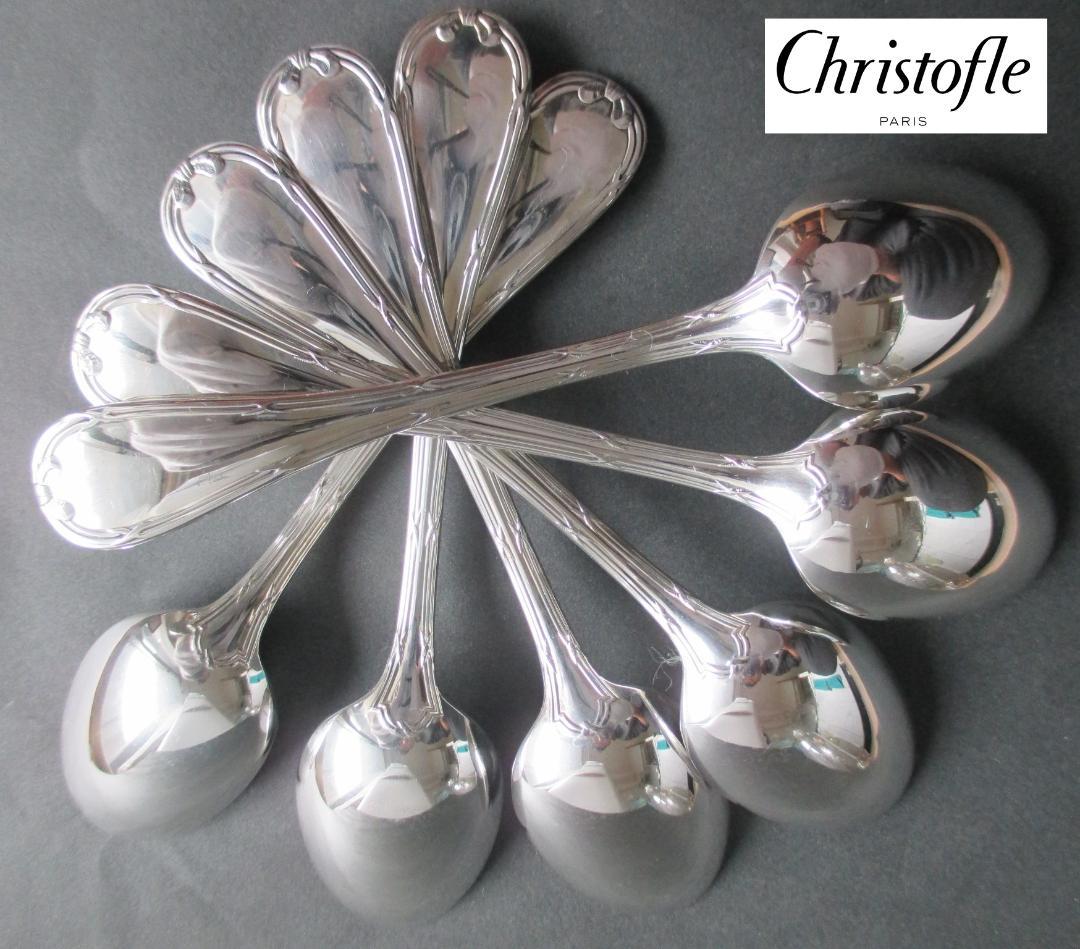 極美品☆仏蘭西高級銀器クリストフルシルバー銀P　コーヒースプーン6本　リュバン