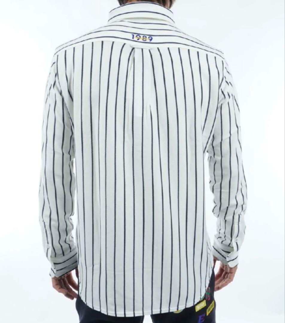 新品 パーリーゲイツ ストレッチカノコスムースピーチ 長袖ポロシャツ(5)L/白