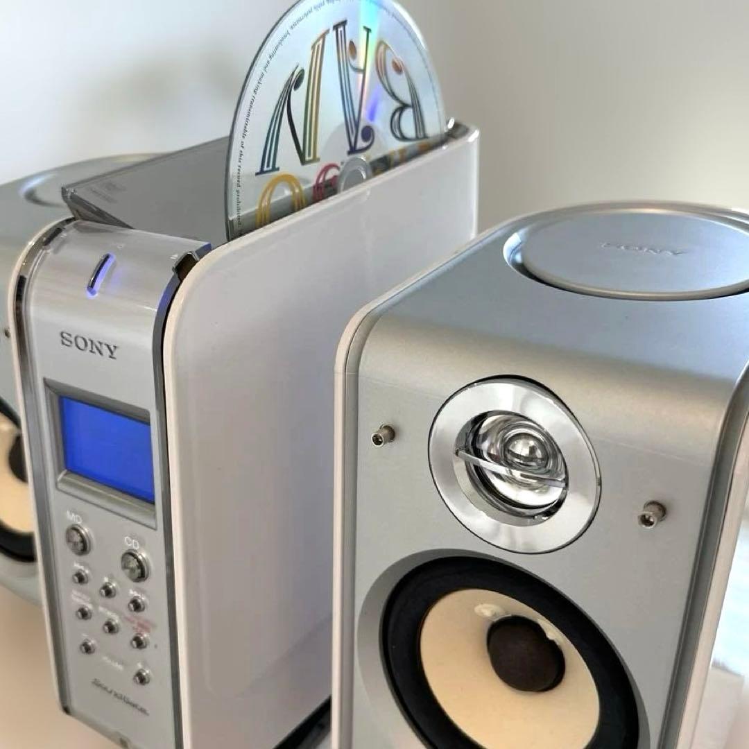 【極美品DE完動品】SONY MD CDミニコンポ LAM-Z05 ホワイト！