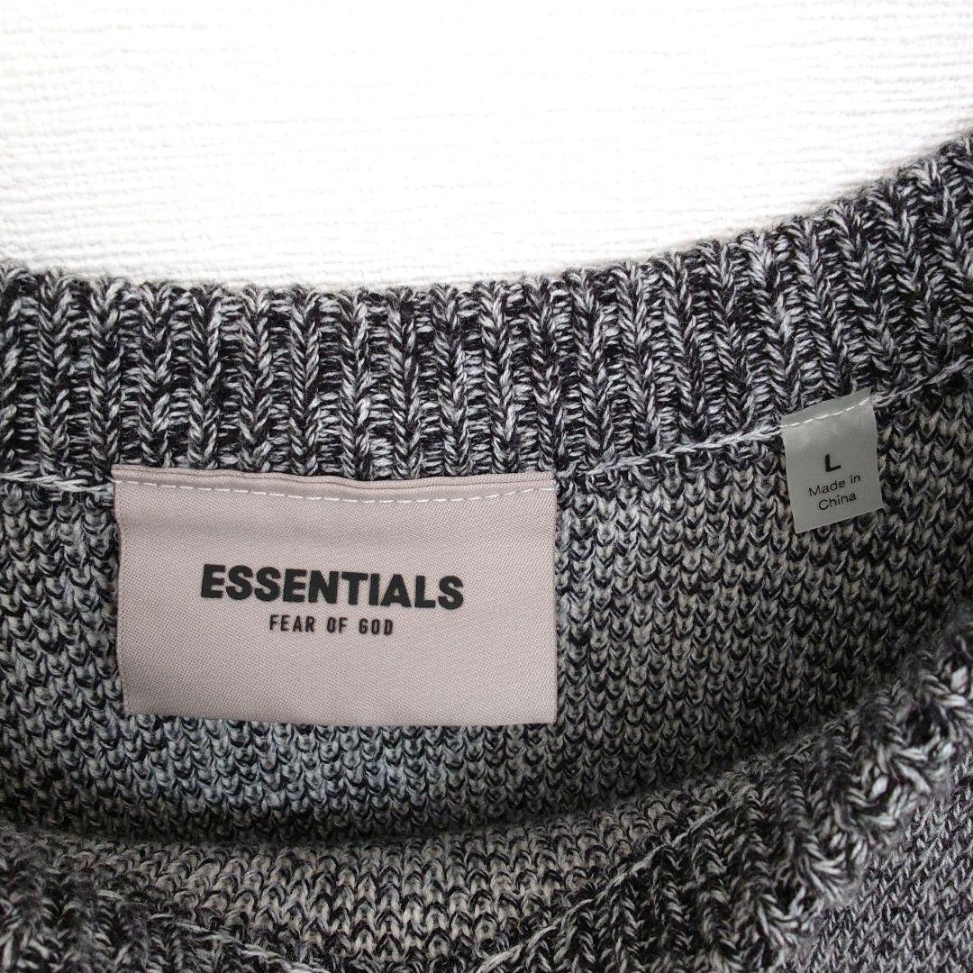 【T】古着 FOGエッセンシャルズ オーバーサイズロゴニット グレー