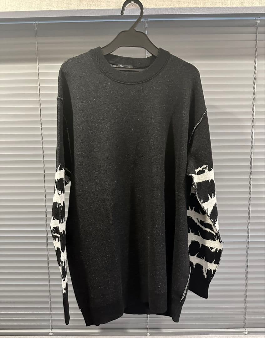 アンダーカバー 袖イバラ ジャガード クルーネック ニット