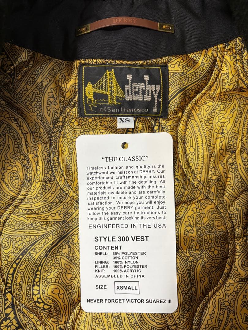 【Derby of Sanfrancisco】ダービーベスト【黒金・XS】