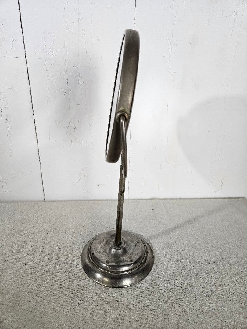 USA ANTIQUE スタンドミラー 卓上 鏡 ラウンド 両面 回転 拡大鏡