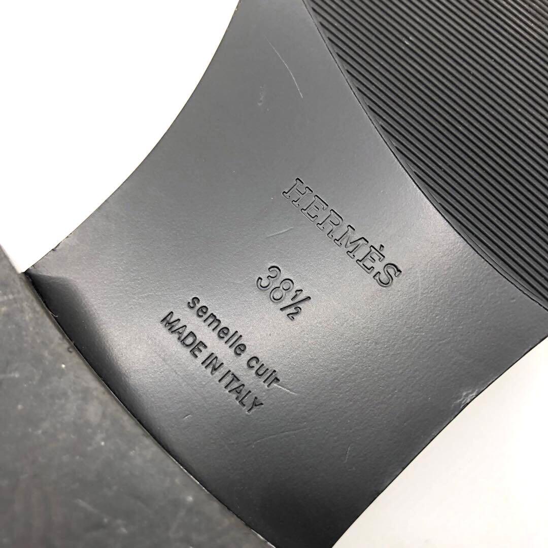 ★美品★エルメス レザーローファー モカシン ホット 38.5 25 黒