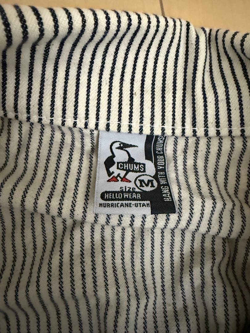 CHUMS チャムス ヒッコリーストライプ オーバーオール Mサイズ