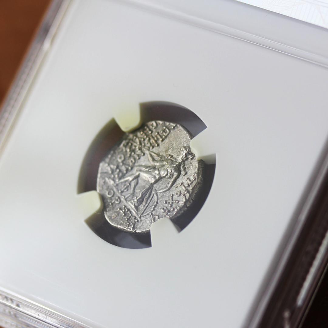 アンティオコス6世【Ch AU NGC】セレウコス朝シリア　ドラクマ銀貨