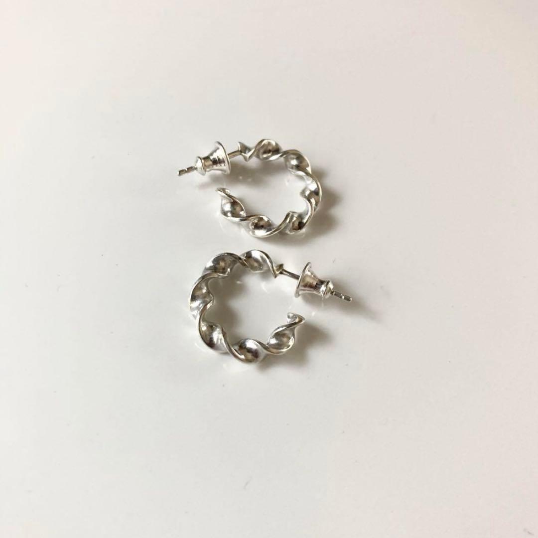 両耳　14mm シルバー925 フープピアス