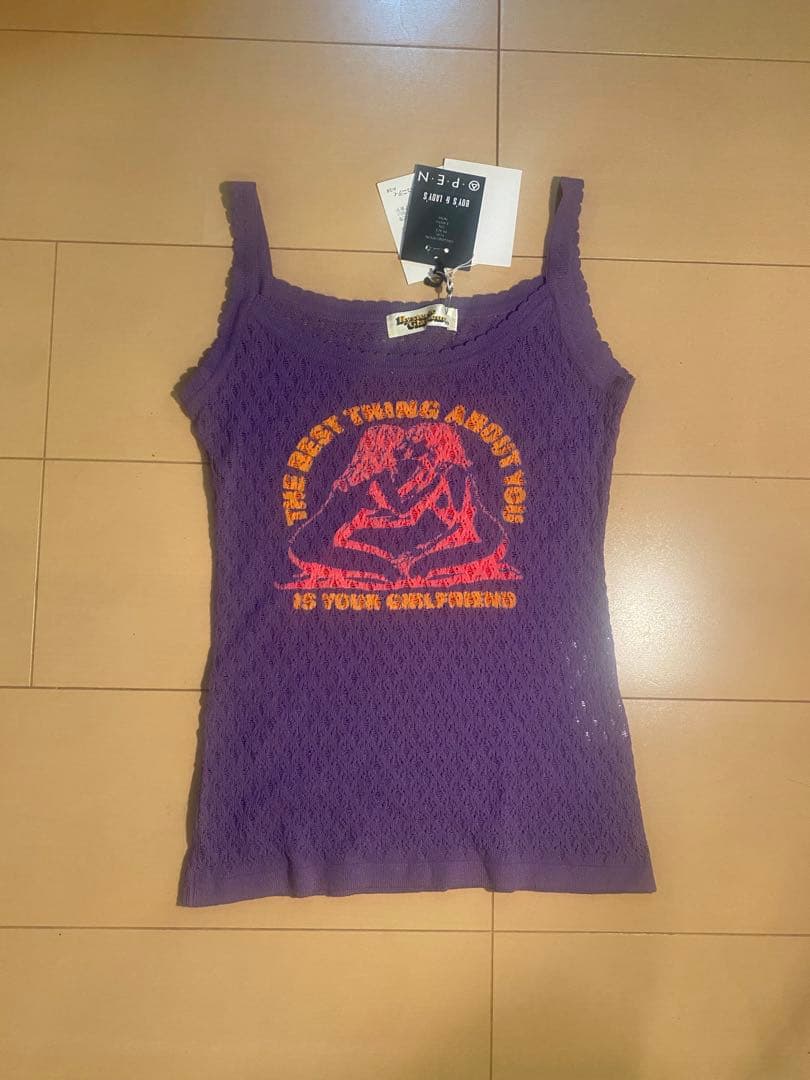 新品　初期　ヒステリックグラマー '90 ネオン柄　ロゴ　キャミソール　Y2K