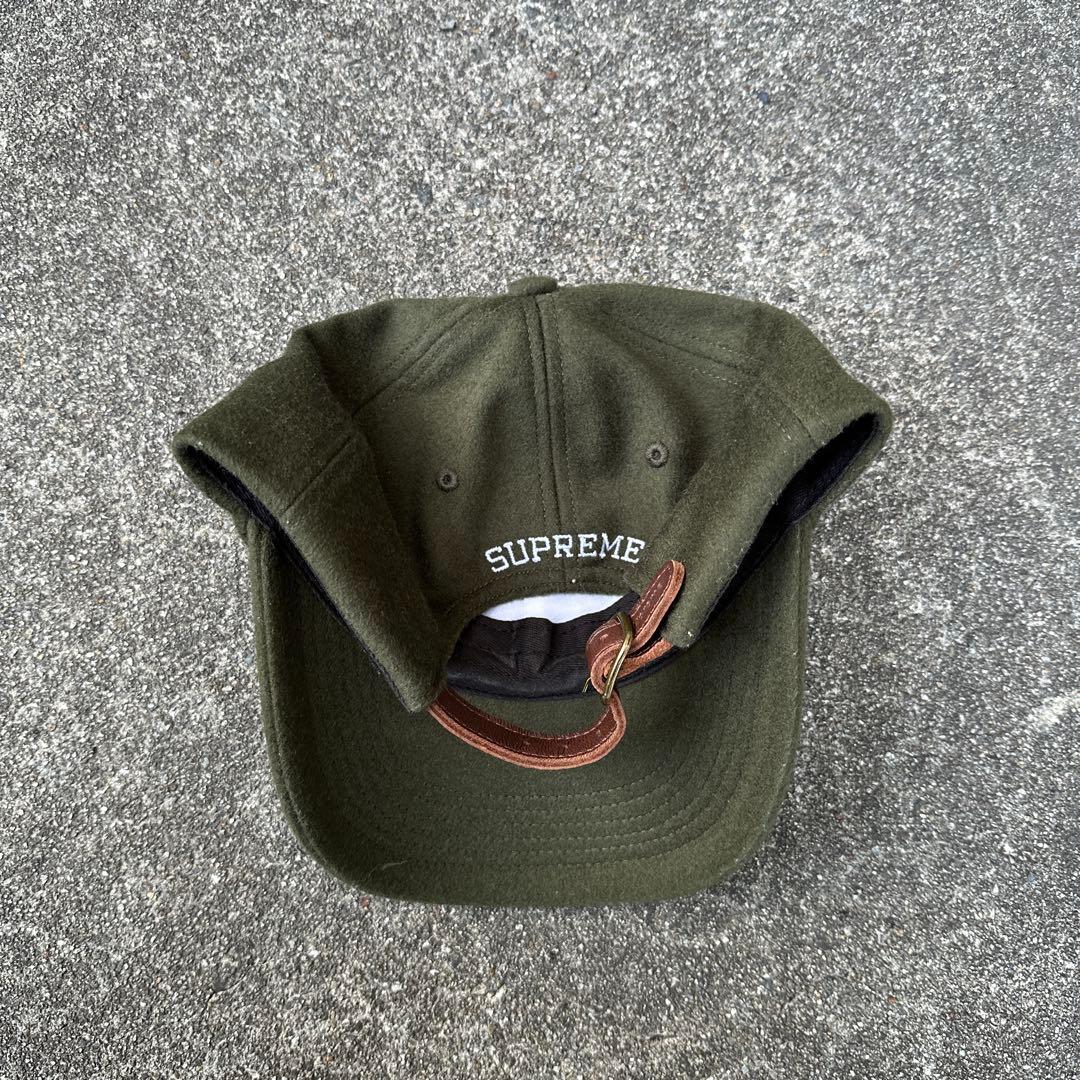 Supreme オリーブキャップ Sロゴ刺繍