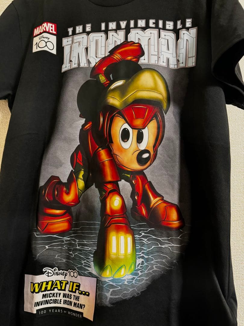 ディズニー100周年記念 ミッキーマウス × アイアンマン（マーベル） Tシャツ