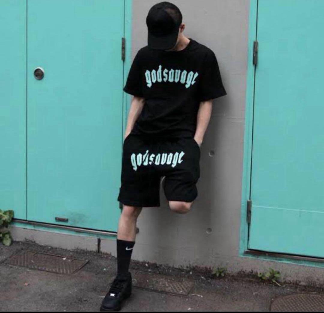 godsvage ブラックジャージ上下セット