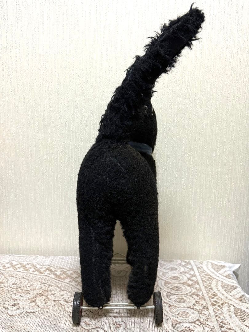 シュコ　ヴィンテージ　白黒猫　ぬいぐるみ　車輪付き　Schuco