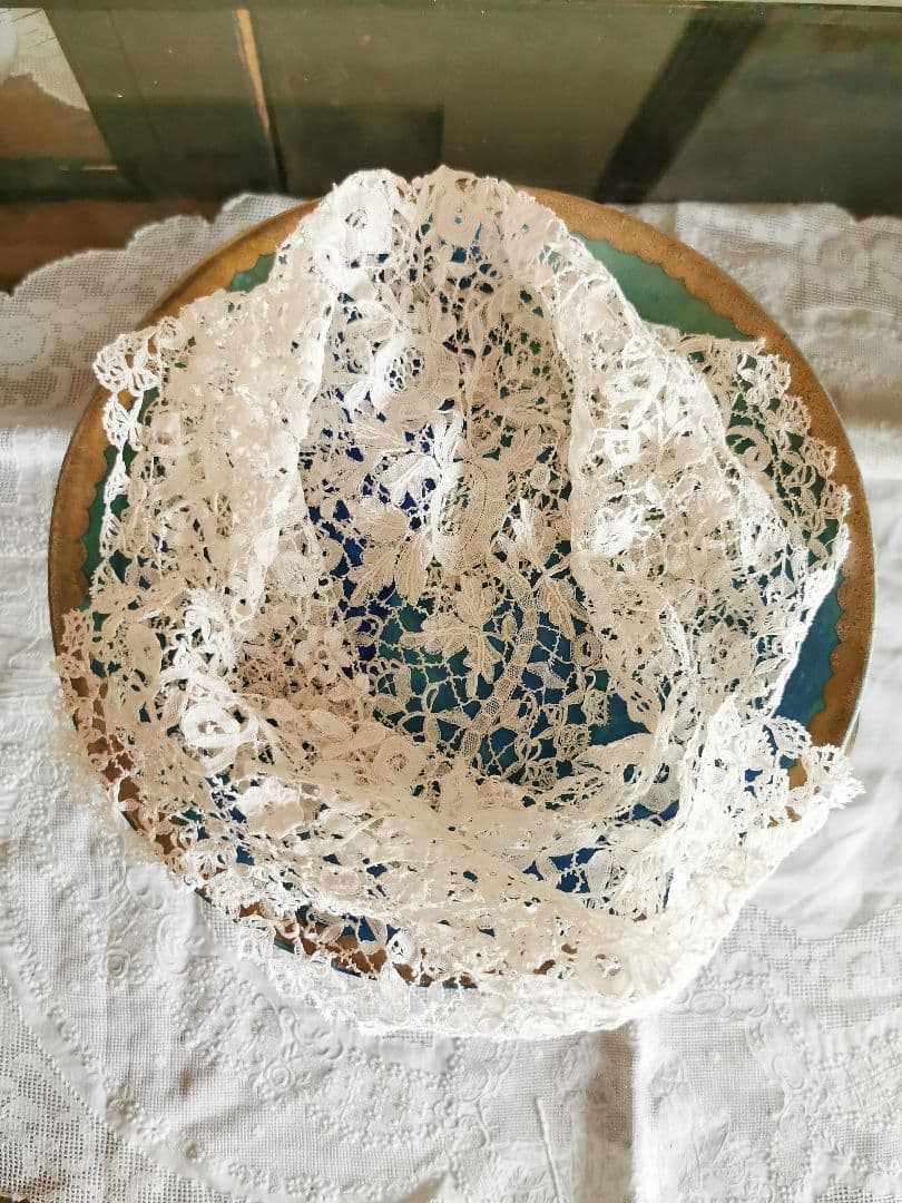 アンティークベルギーフランス ブリュッセル デュシェスレースカラー 繊細な付け襟