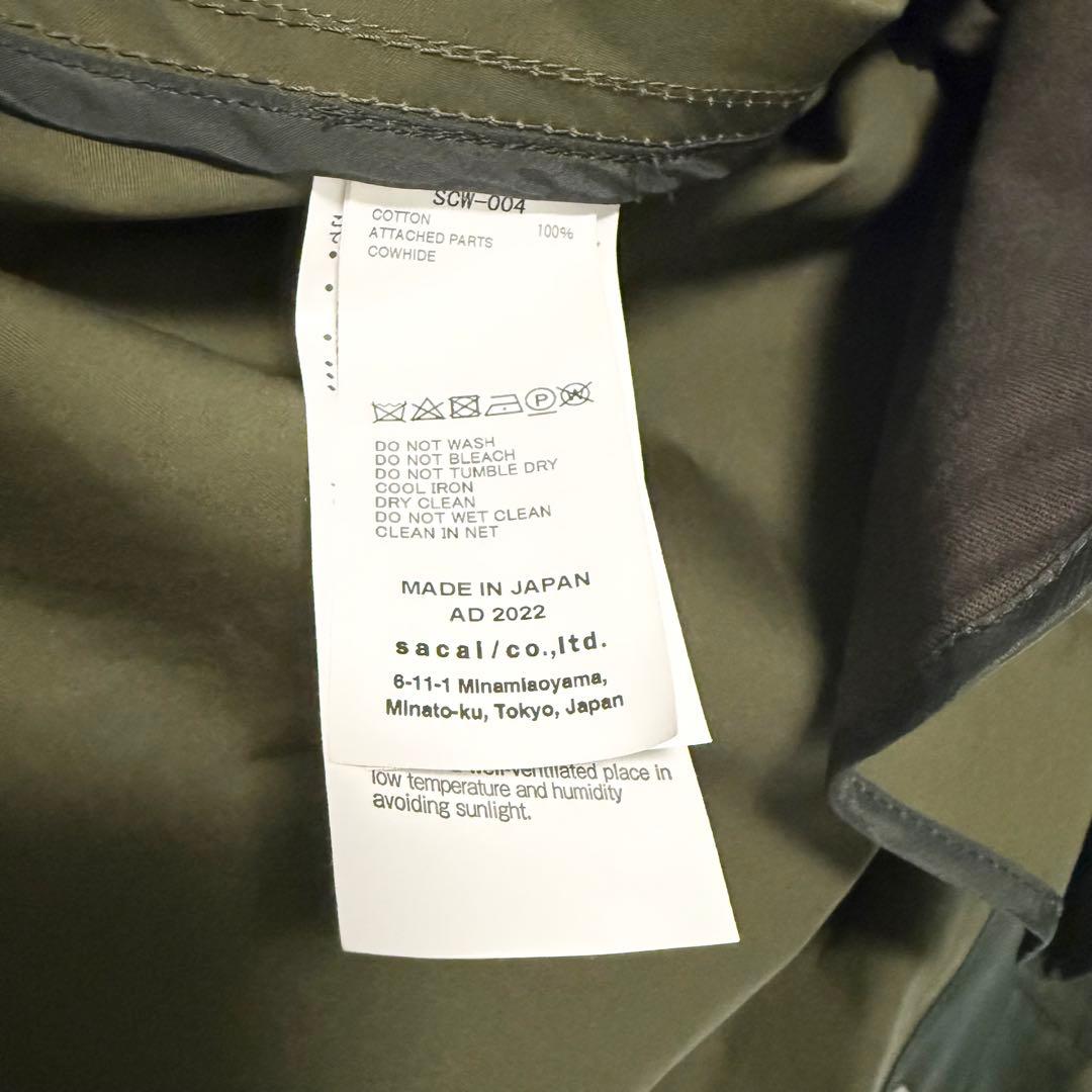 【M】sacai コットンナイロン オックスフォード コート