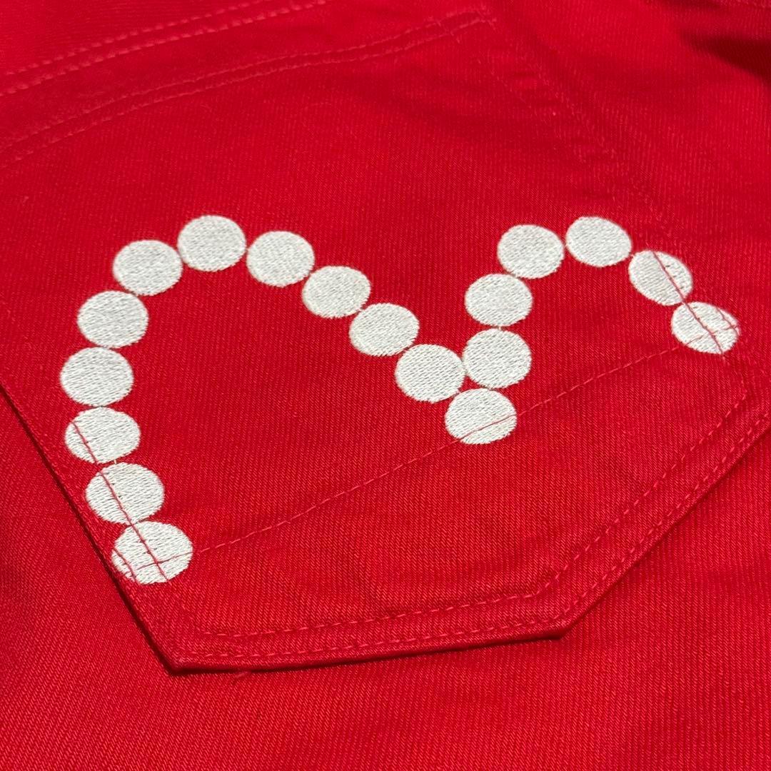 極美品　エヴィスゴルフ　ゴルフパンツ　カモメ　大きいサイズ　ゆるだぼ　赤