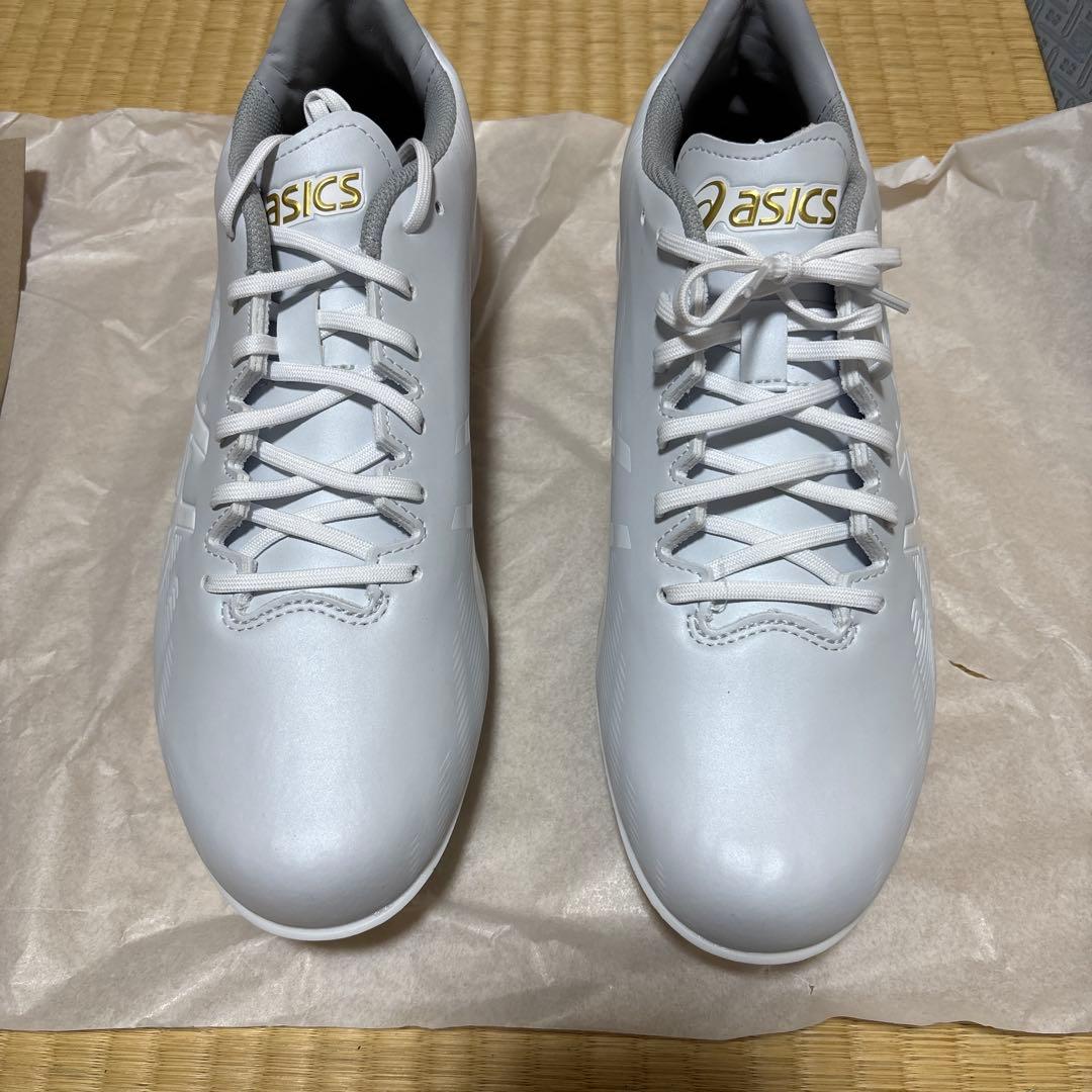 ASICS ホワイト スパイクシューズGOLDステージ3 27.5cm