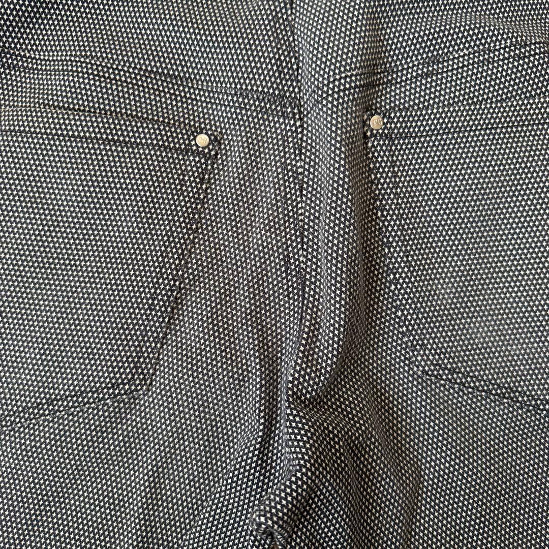 パーリーゲイツ　パンツ　総柄　グレー　M〜L相当　生地厚　コットン素材　白　4