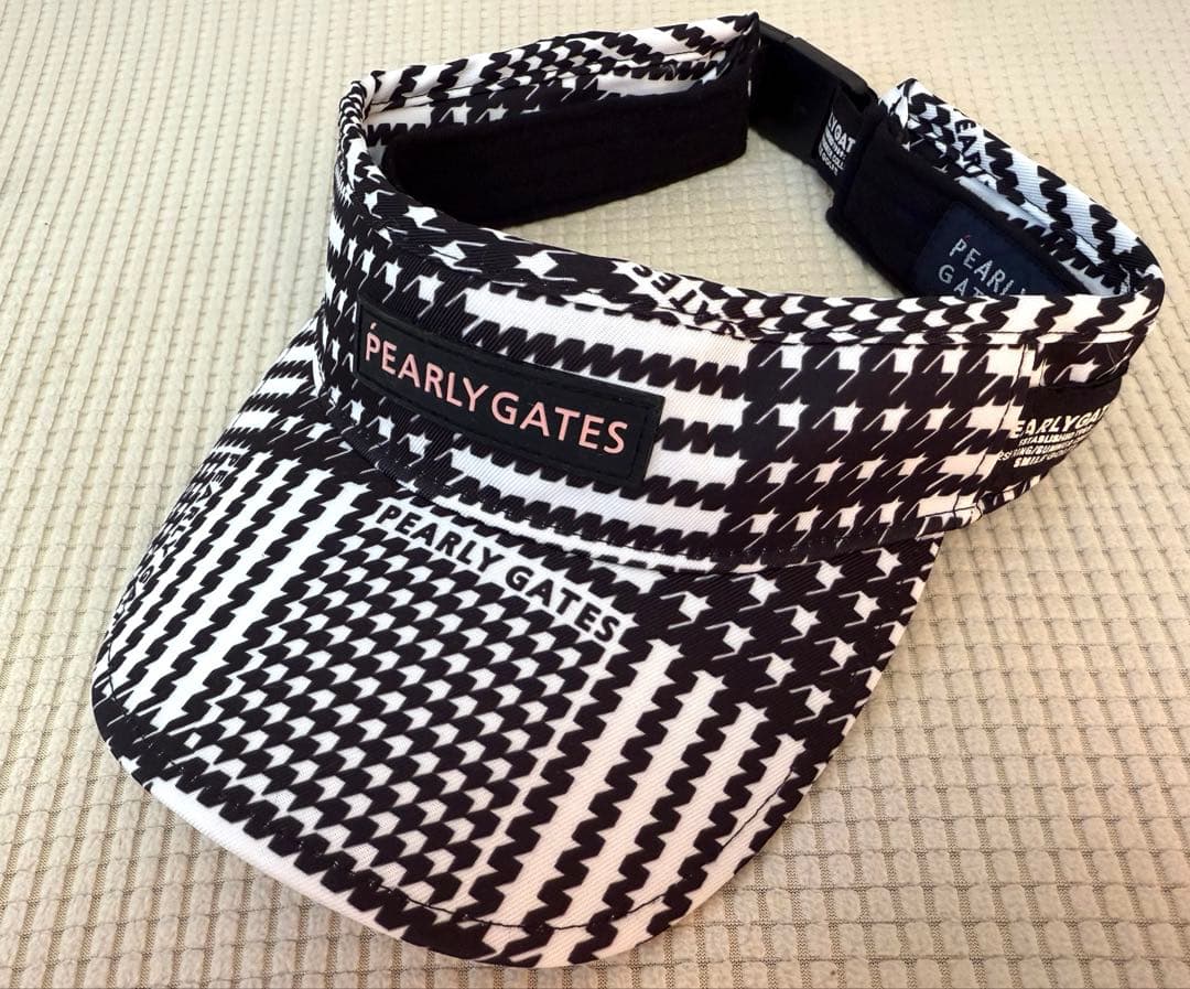 【試着のみ】PEARLY GATES チェック柄（千鳥格子）サンバイザー
