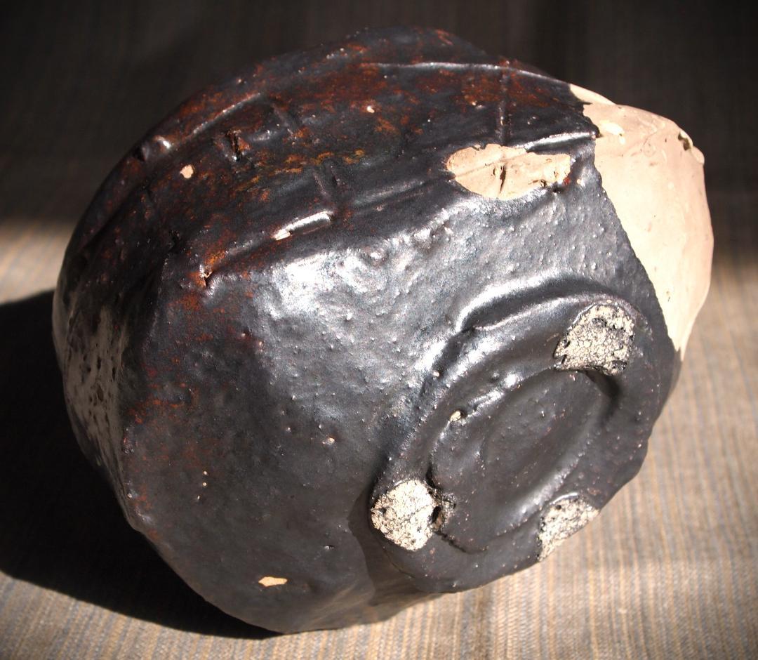 希少作★鯉江良二★引き出し黒茶碗☆★共箱・共布★個展作品