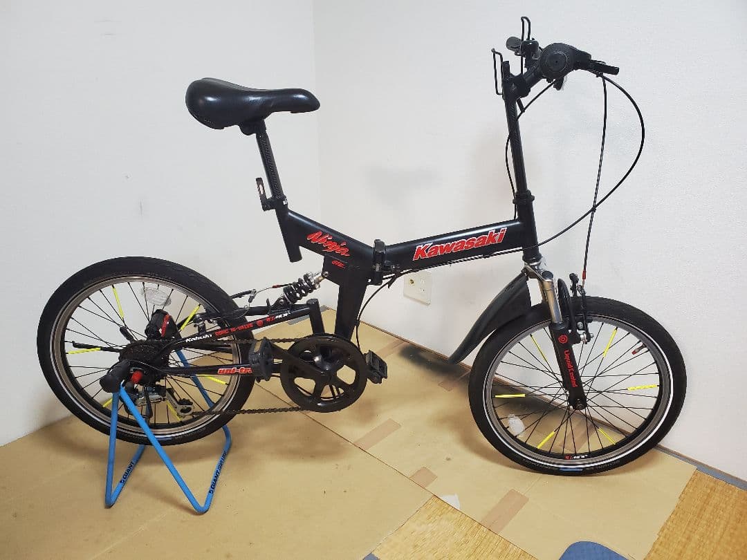 KYUZO KZ-100 折りたたみ自転車 ブラック カワサキ仕様