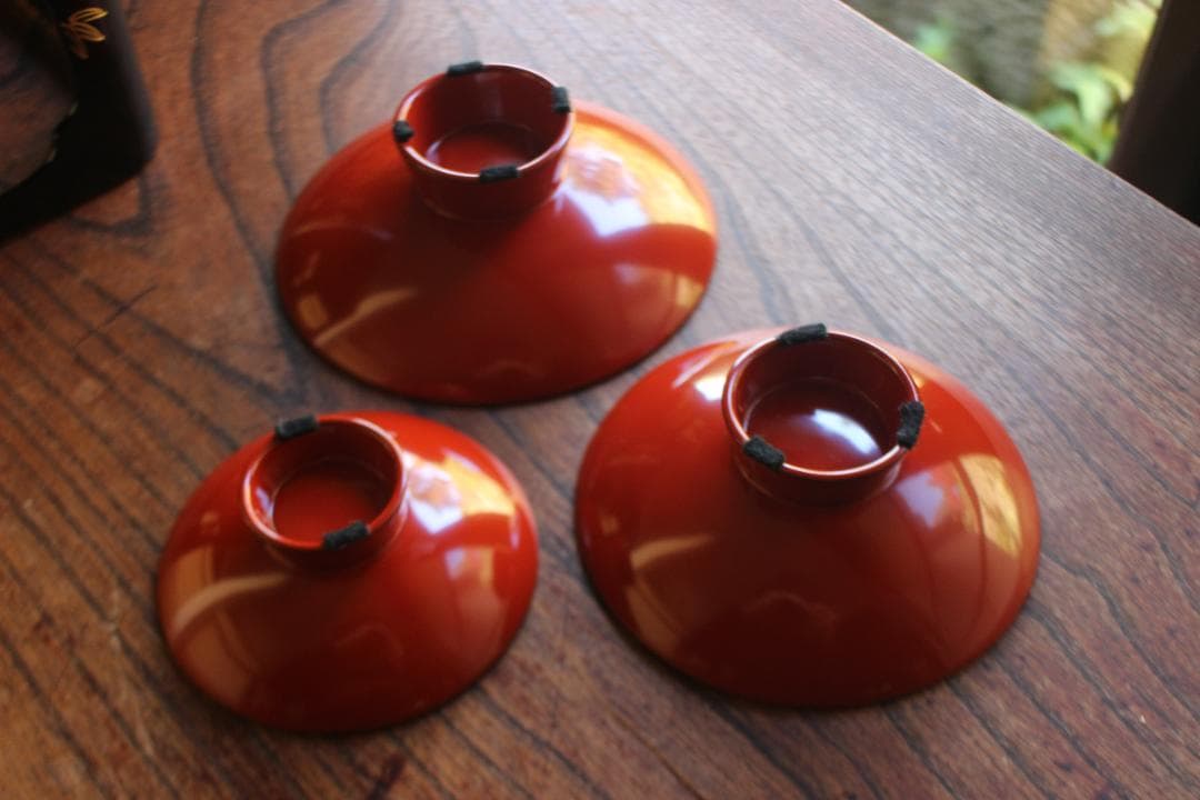 デッドストック！！極上松竹梅鶴亀沈金の映える輪島塗屠蘇器重箱揃い（検重箱お重