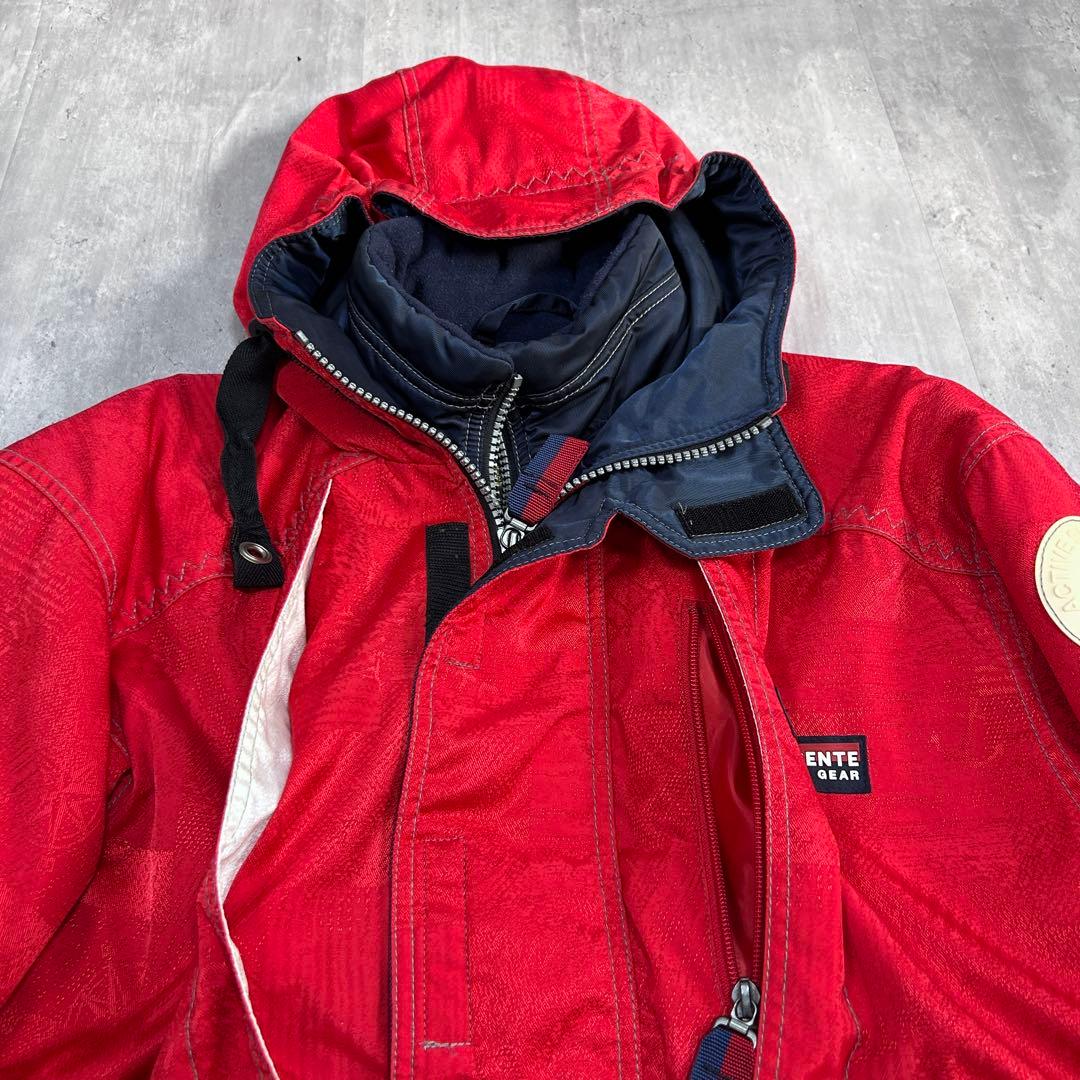 Z240 クラブ デサント スキーウェア 上下セット 赤 メンズ M 日本製