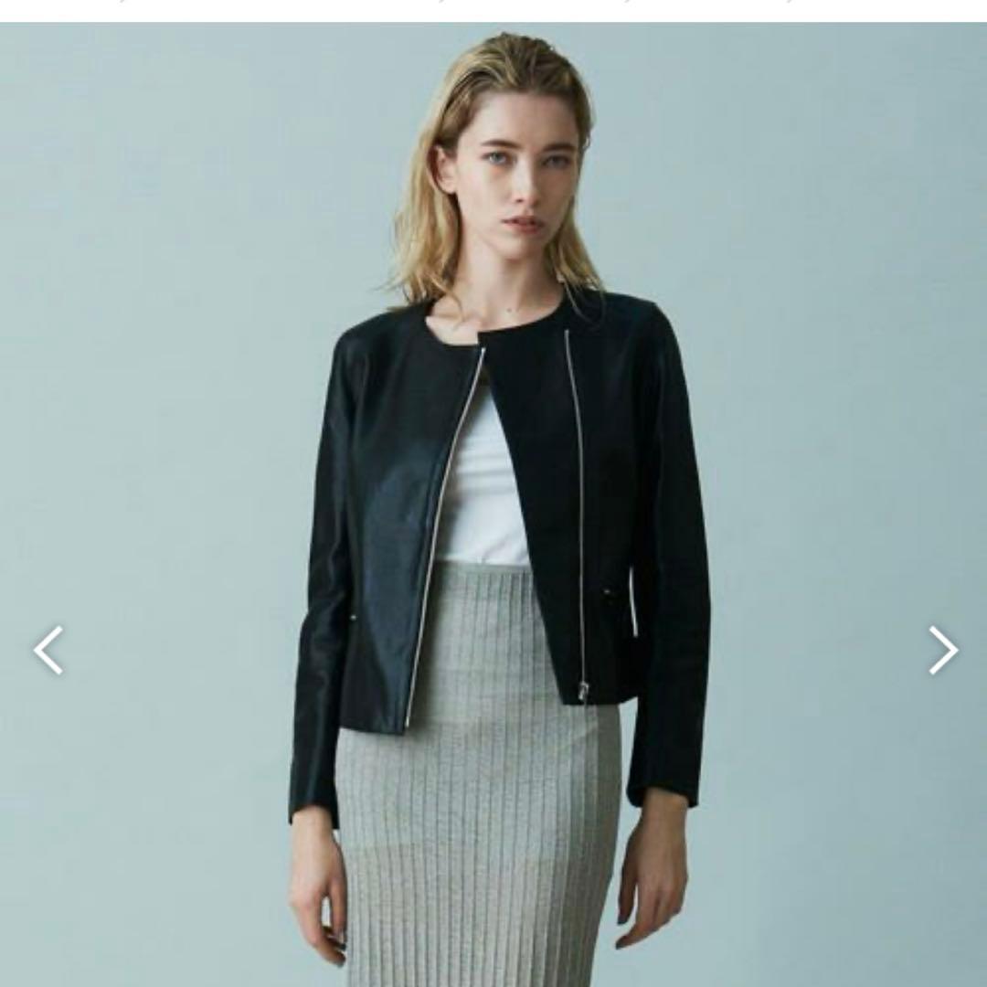 【美品】デプレ DES PRES ラムレザー ノーカラージャケット ブラック M