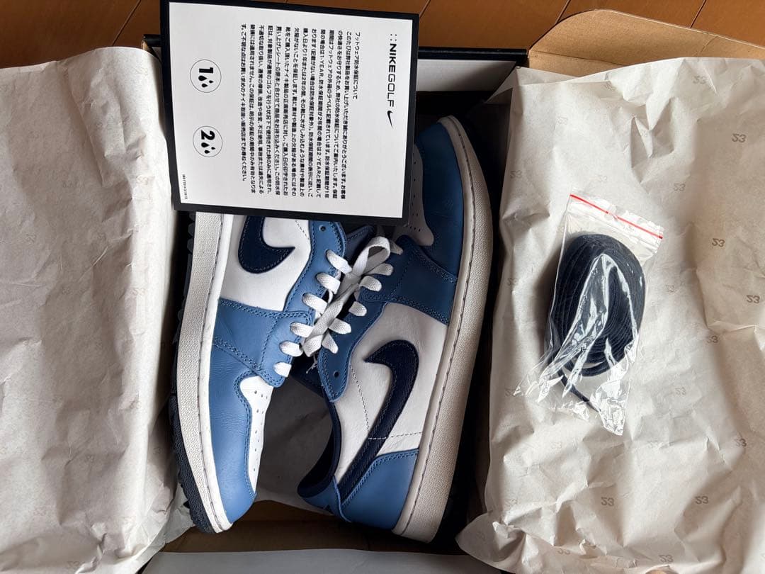 Nike Air Jordan 1 Low ブルー/ホワイト　ゴルフ