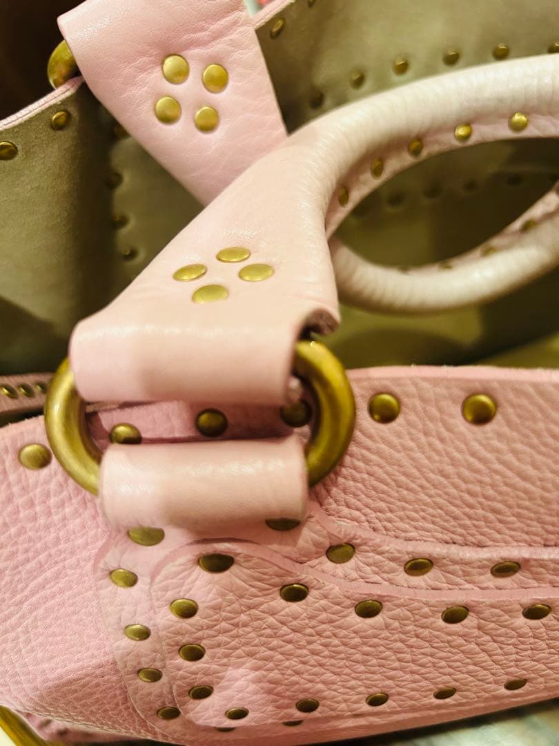 セリーヌ激レア★スタッズ付きブギーバッグピンク保存袋付きクリーニング済み