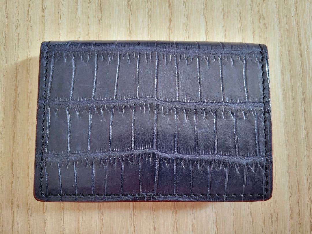 馬車道今井 クロコダイル レザー名刺入れ・カードケース ネイビー 定価12万