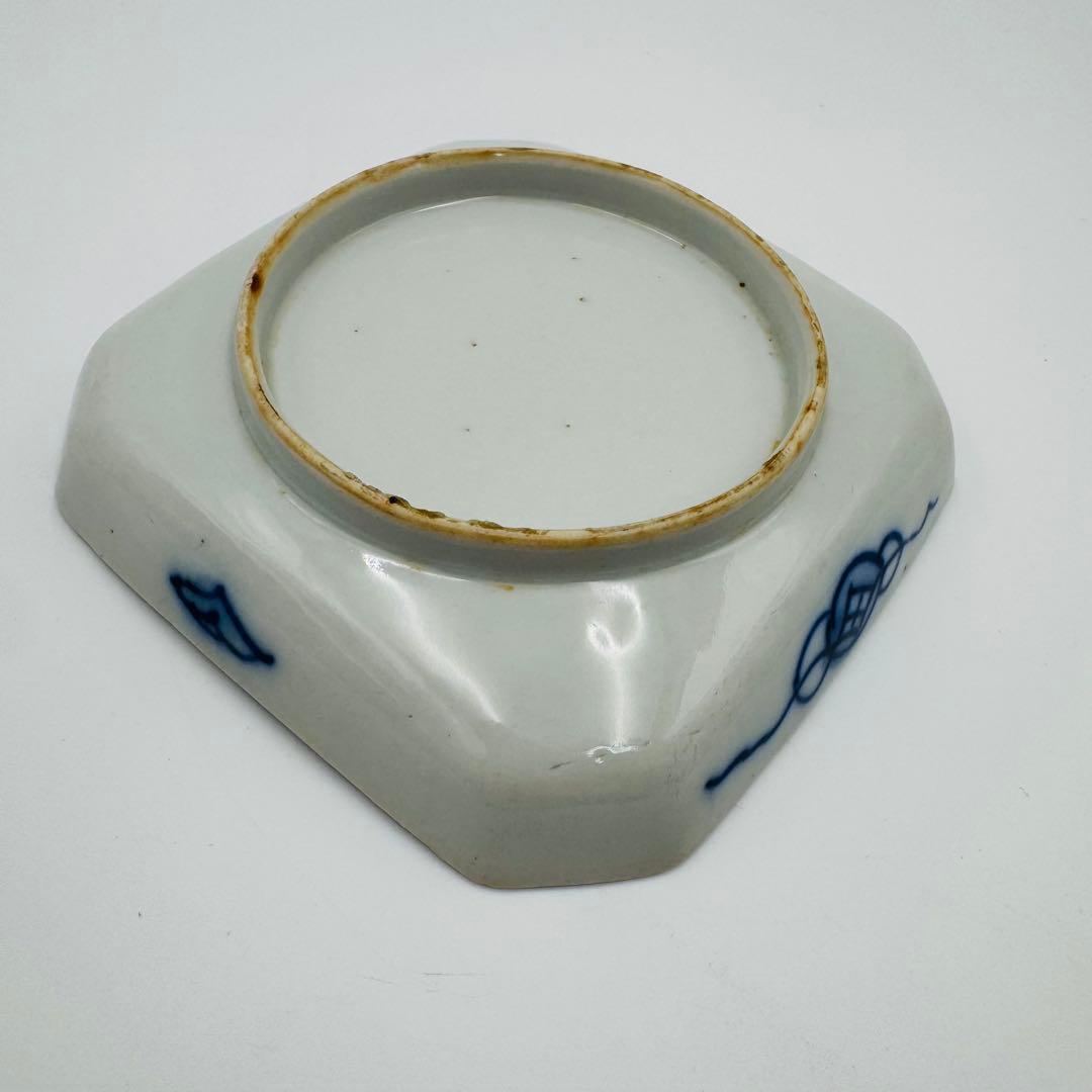 【伊万里焼　染付絵付皿　九客　鯉図】骨董　アンティーク　インテリア