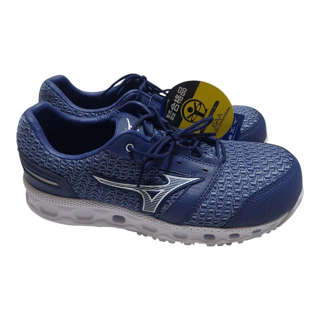 【新品】ミズノ 安全靴 オールマイティVH11L ブルー×ホワイト25cm