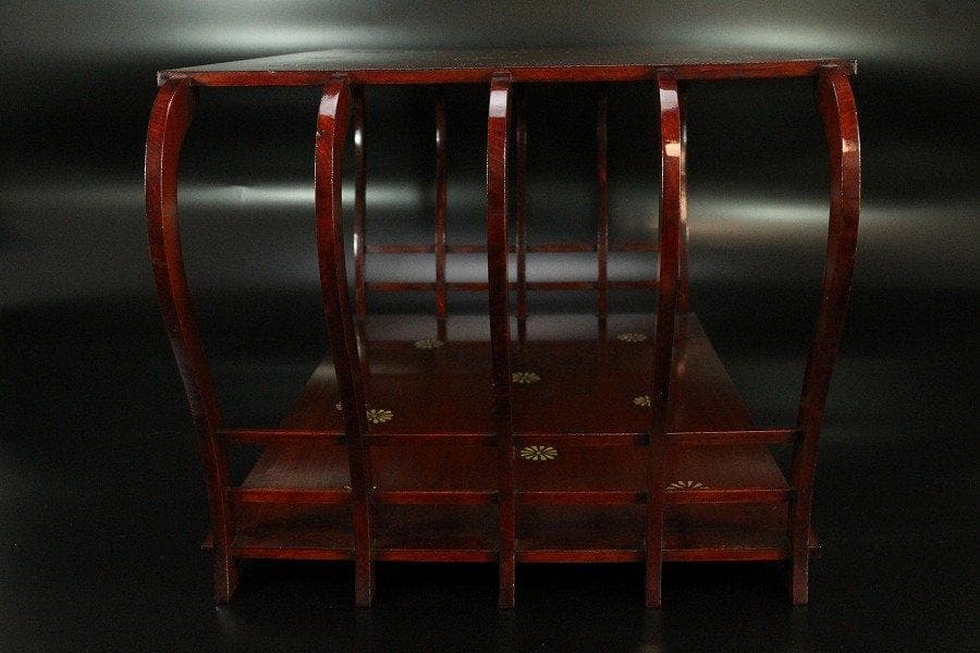 春慶塗 青貝菊散 十本足 卓 香炉 台 旧家蔵出