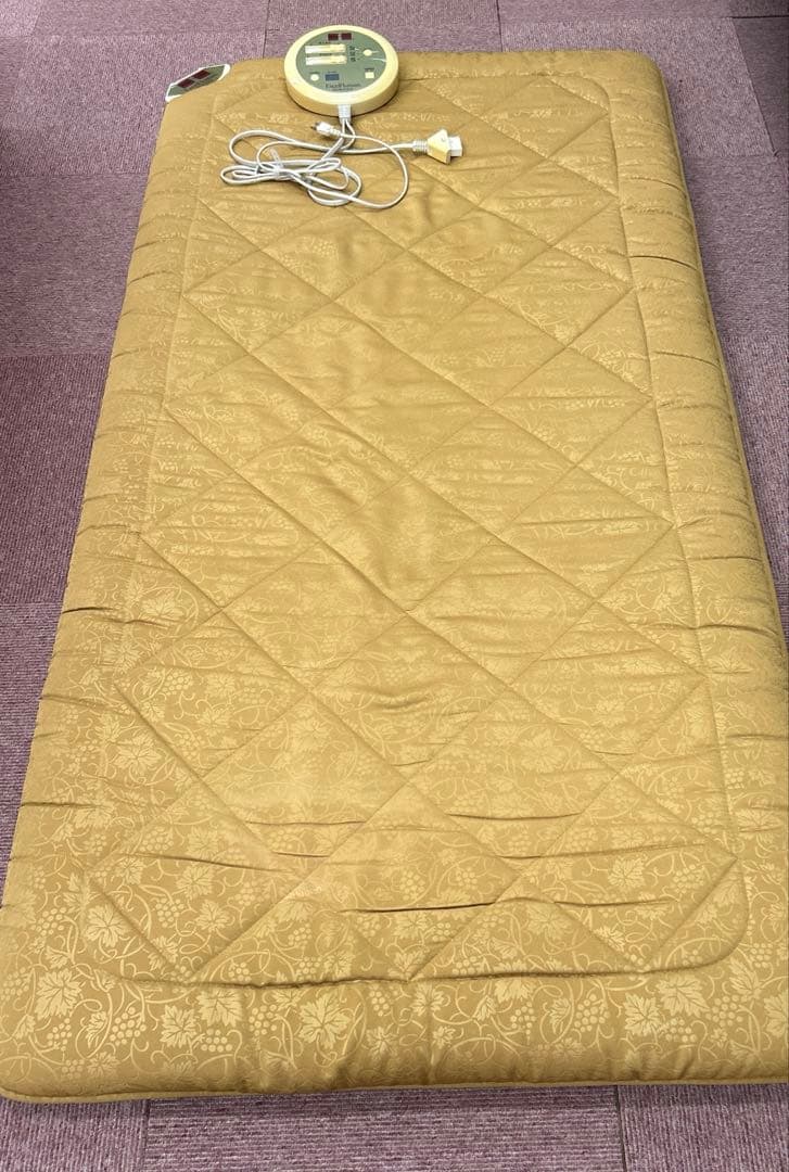 ゴールド シングルサイズ 電気毛布 温度調節機能付き　エクセルヒューマン