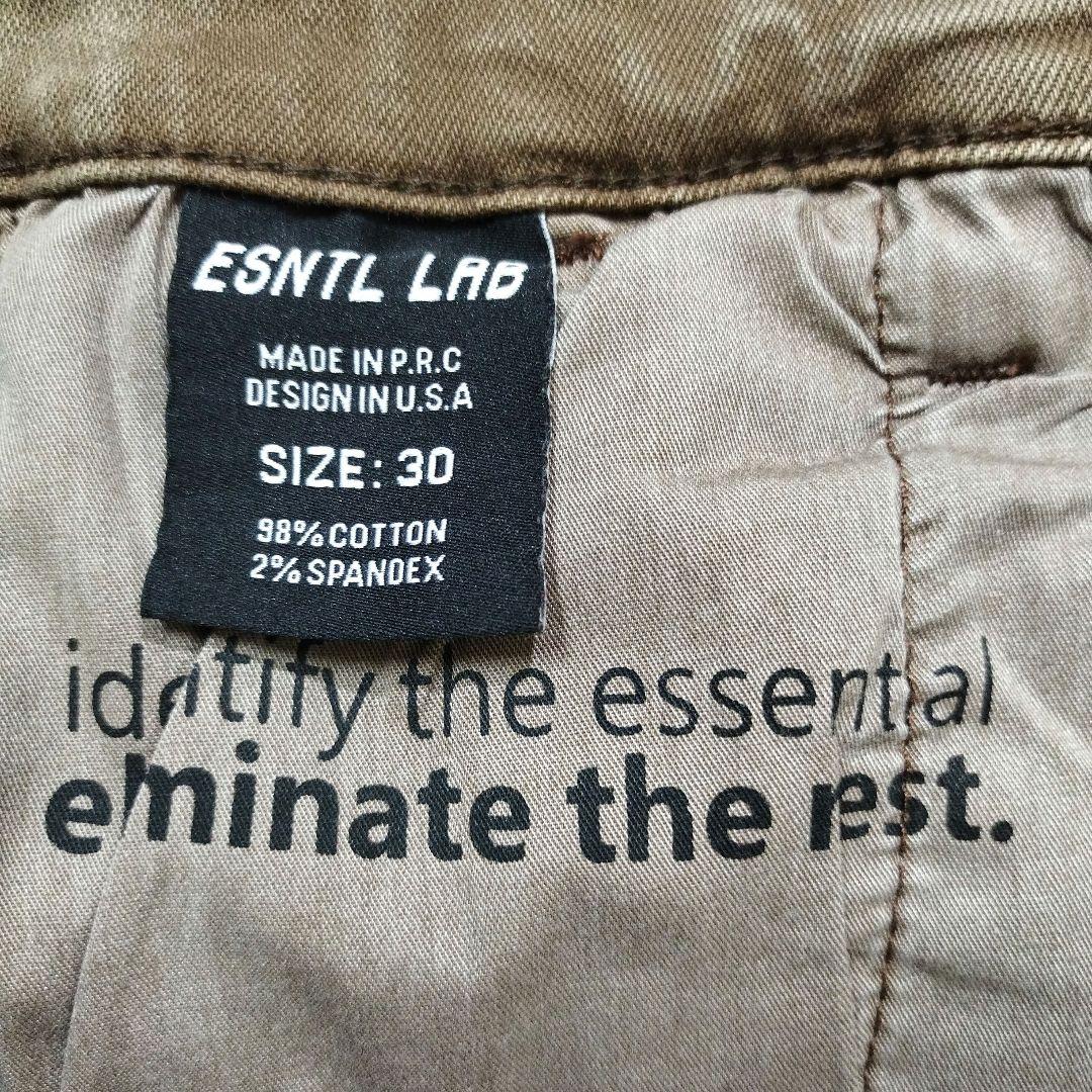 ESNTL LAB　ハードダメージフレアデニムパンツ　ビンテージ加工　茶系　30