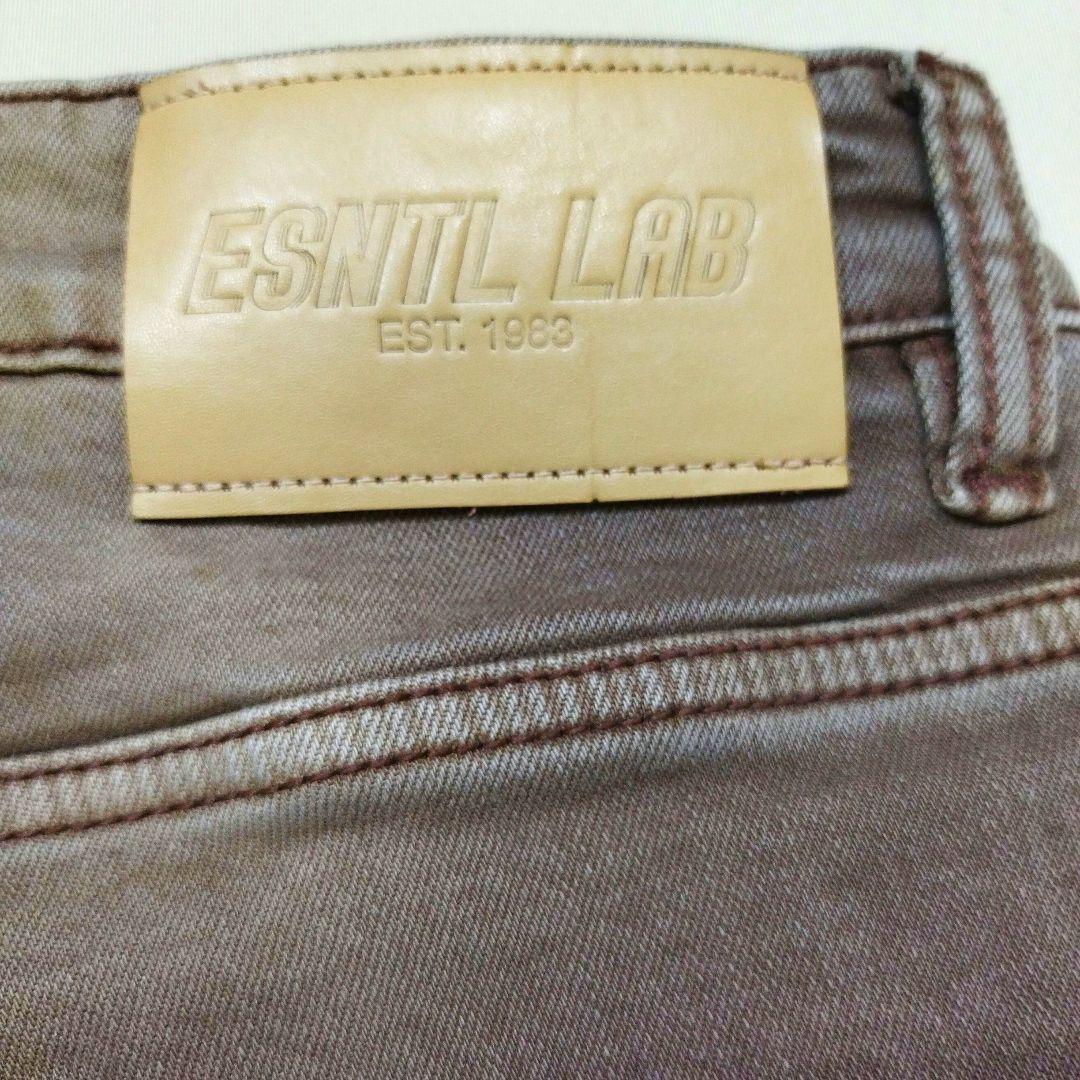 ESNTL LAB　ハードダメージフレアデニムパンツ　ビンテージ加工　茶系　30