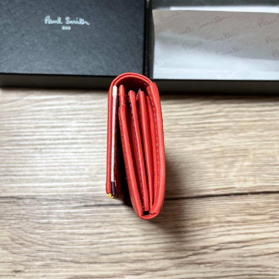 ポールスミス Paul Smith 名刺入れ レッド 箱付き　花柄