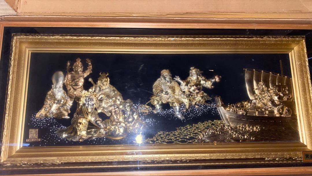 大型黄金七福神 立体工芸品　純金　純銀　金運　開運　縁起物　昭和レトロ　日本製