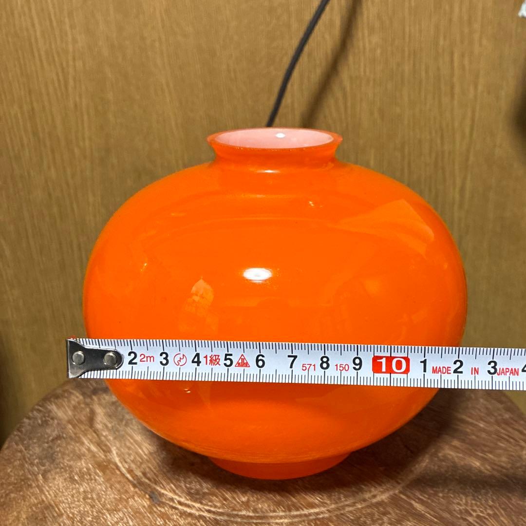 KAITO様‼️昭和レトロ照明ランプガラスカバー傘当時物レトロポップオレンジ　希少