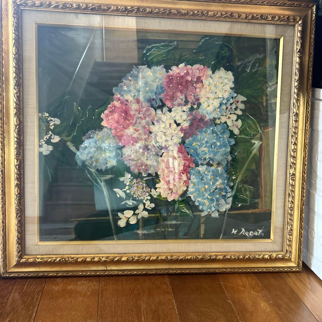 K.Nagato 油彩画 アジサイの花